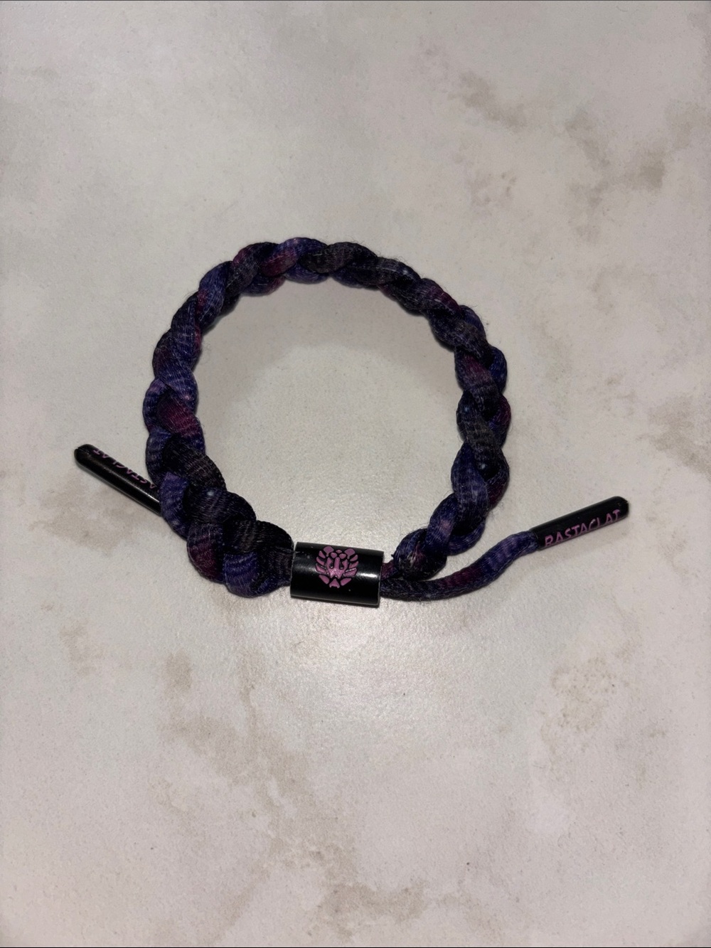 Purple Braided Hair Tie with Pink Accent